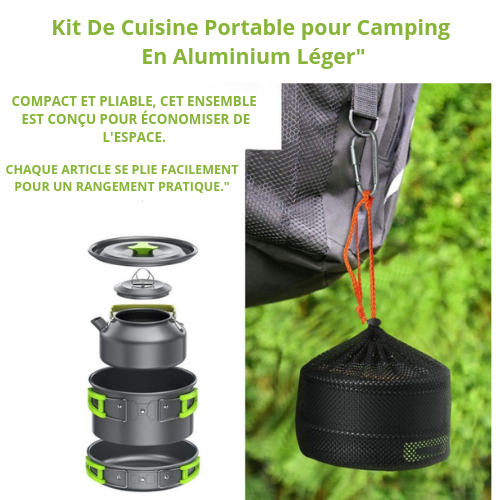 "Kit de Cuisine Portable pour Camping En Aluminium Léger"