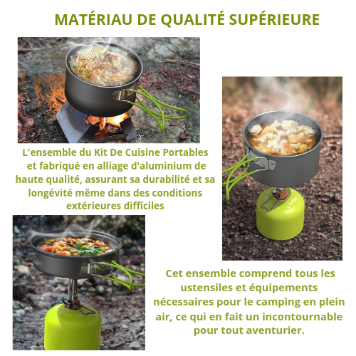 "Kit de Cuisine Portable pour Camping En Aluminium Léger"