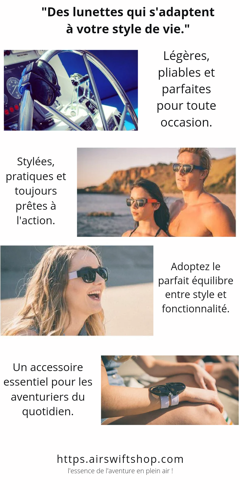 "LUNETTES QUI SE PLIENT À TOUTES VOS ENVIES.